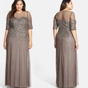 Stunning Adrianna Papell Sequin Illusion Gown Plus Size 20 NWT